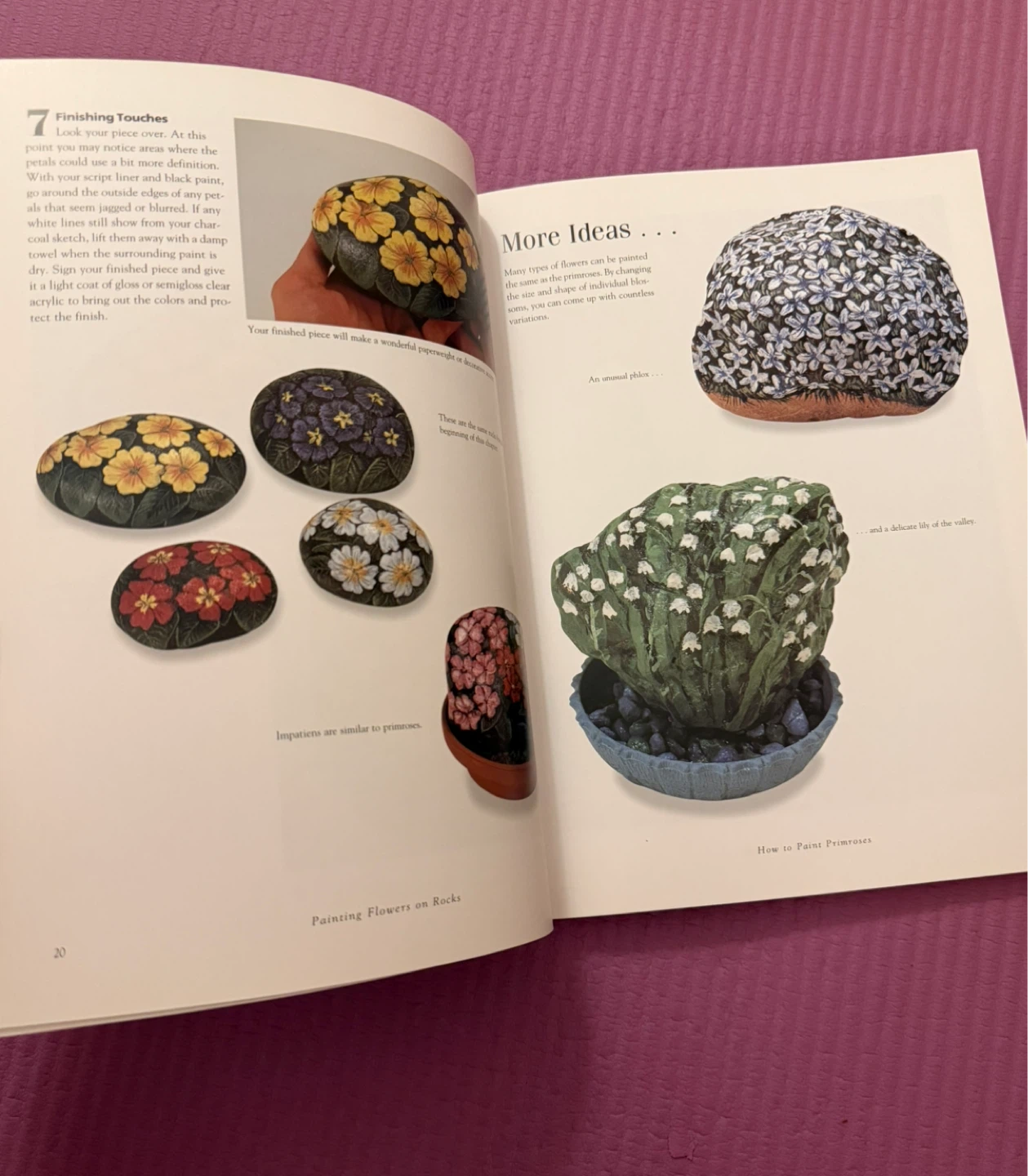 NEW⚽️Painting Flowers on Rocks by Lin Wellford - Craft Book - photo 3