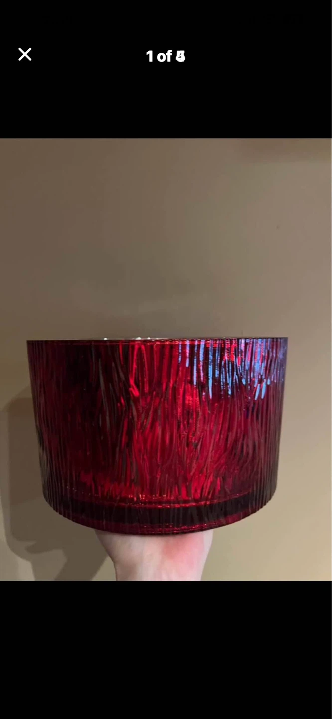 Red Textured Glass Bowl - photo 5