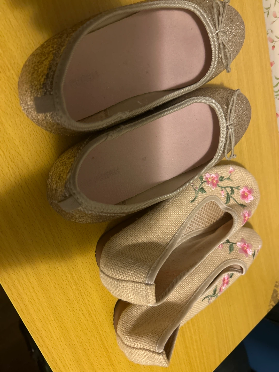 Joe Fresh Glitter Ballet Flats and Embroidered Flats ⚽
