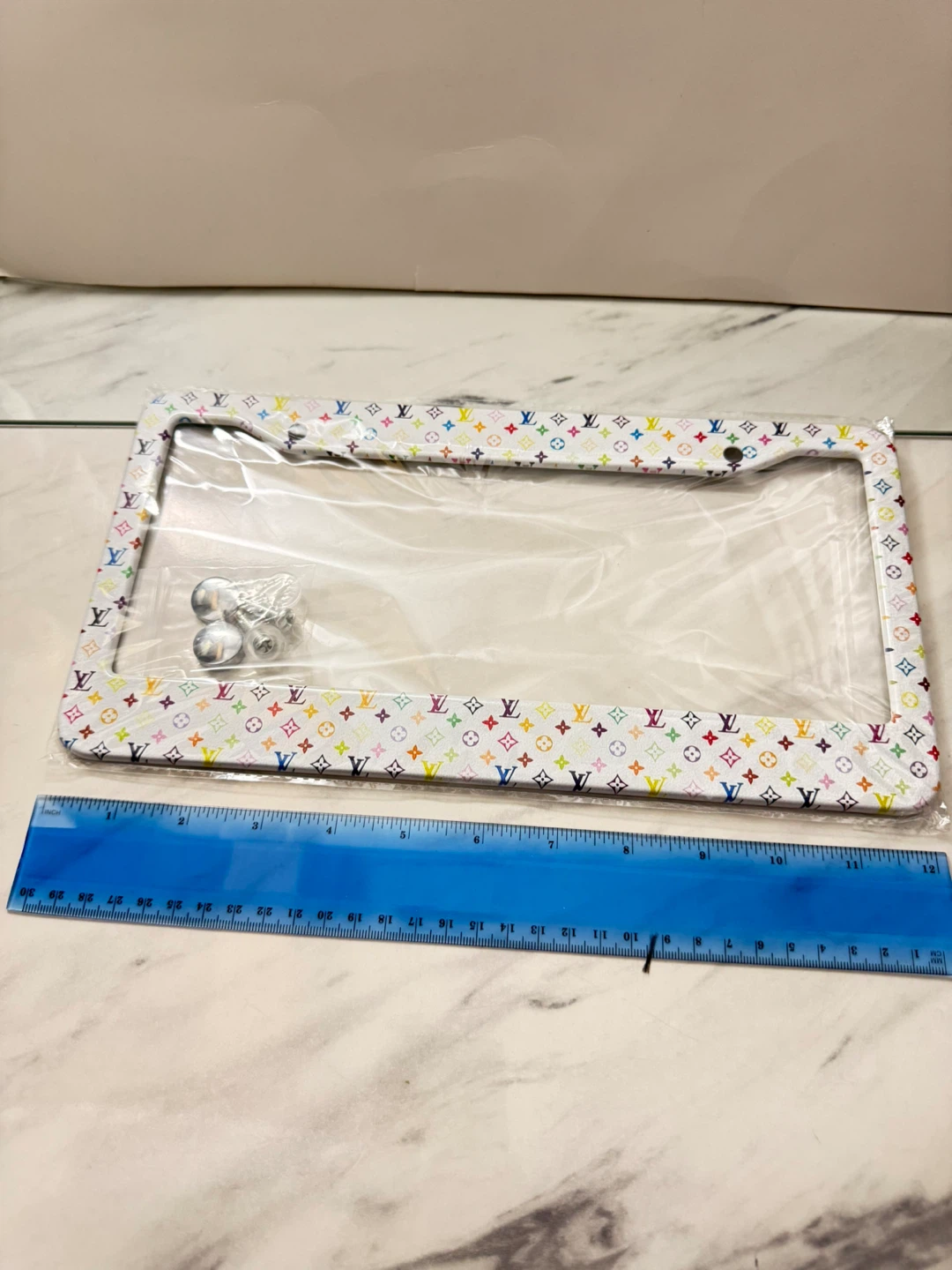 ⚽️License Plate Frame with Decorative Logo Pattern