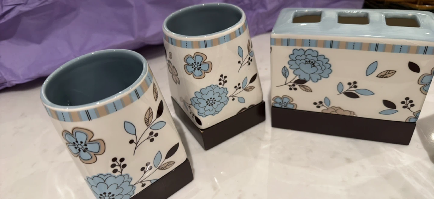 Floral Bathroom Accessory Set ceramic - photo 2