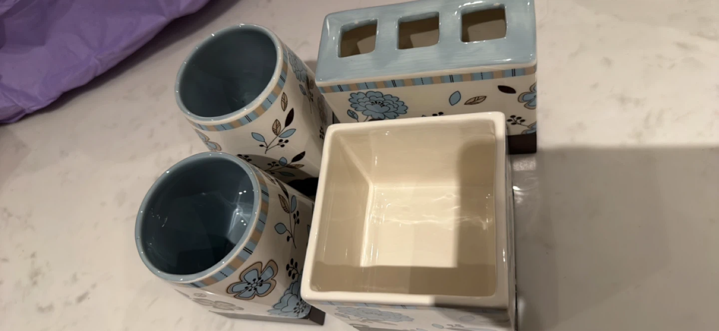 Floral Bathroom Accessory Set ceramic - photo 3