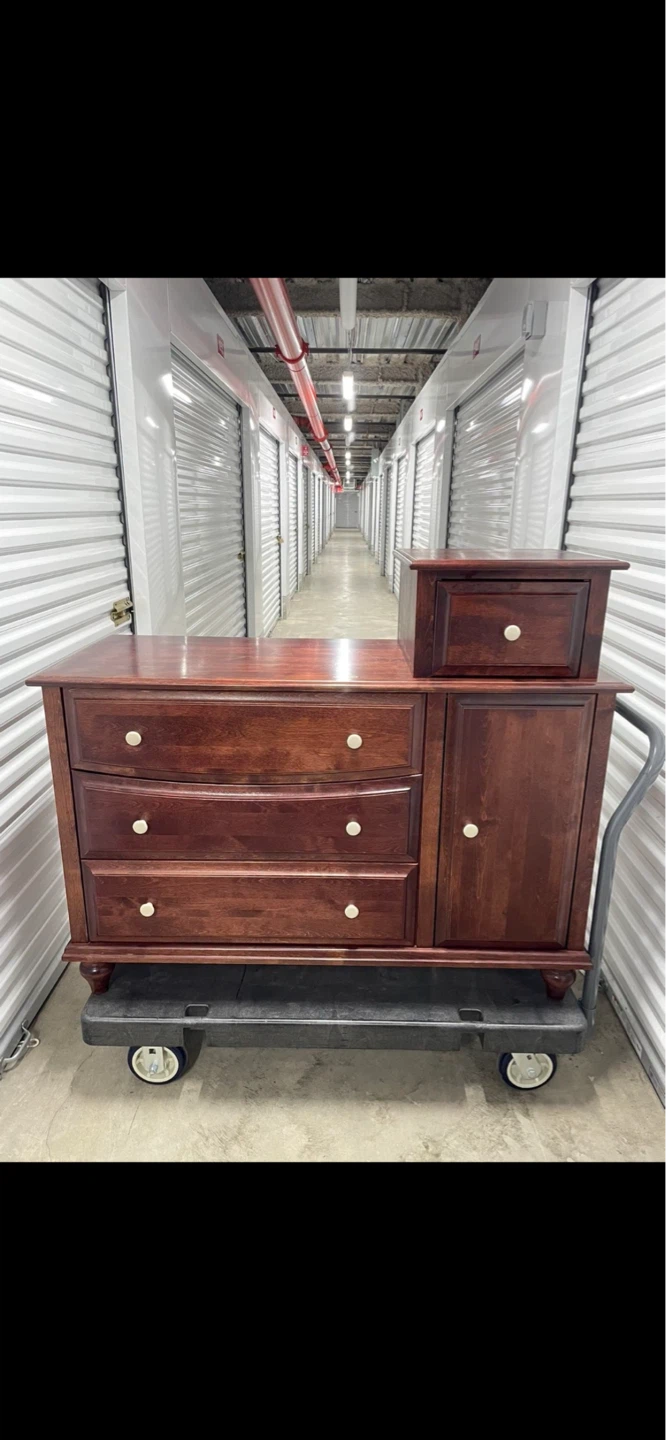 Cherry Wood Dresser Changing Table Armoire - photo 2