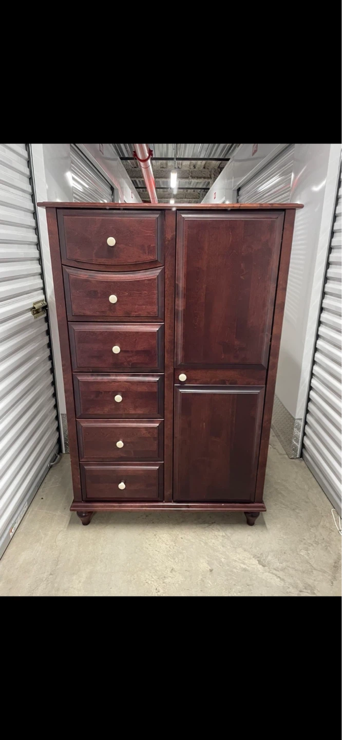 Cherry Wood Dresser Changing Table Armoire