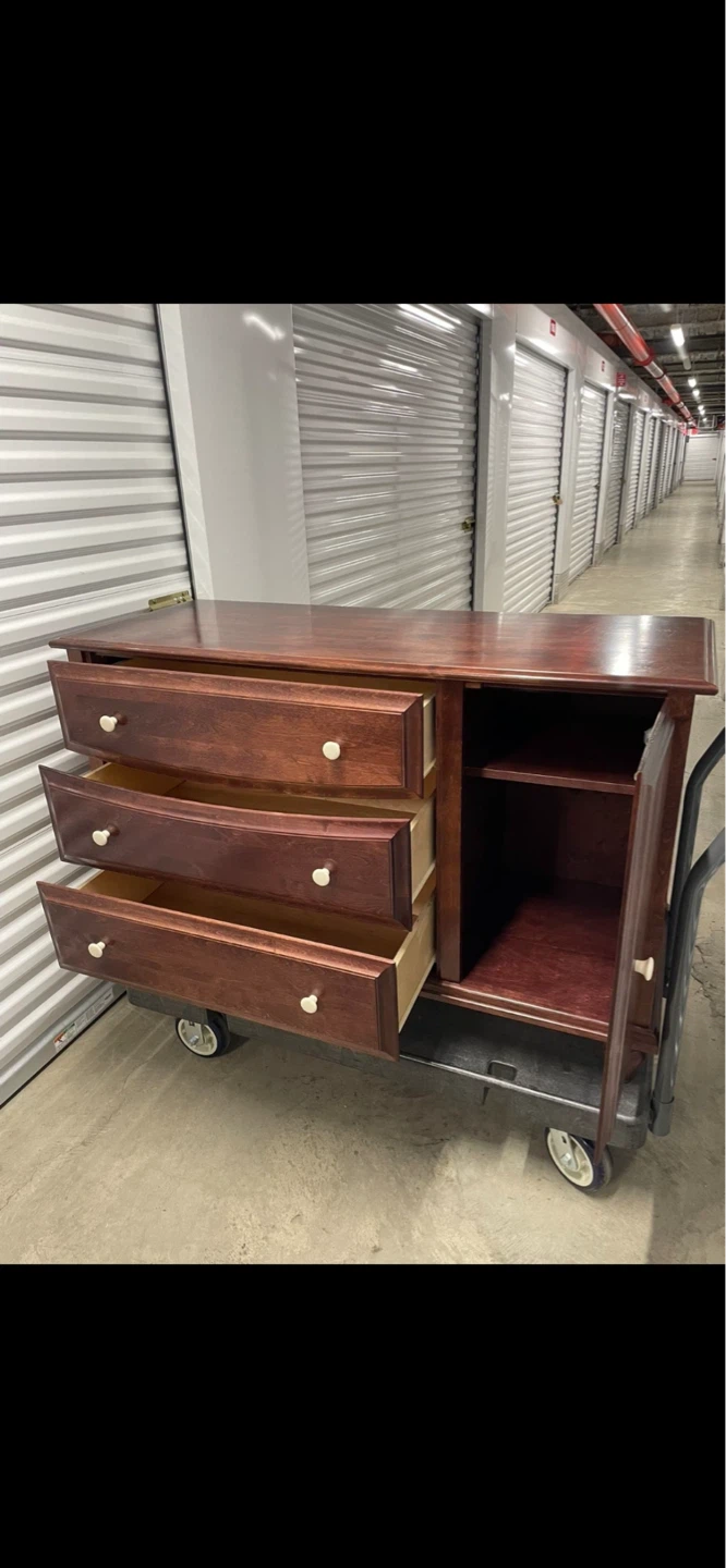 Cherry Wood Dresser Changing Table Armoire - photo 4