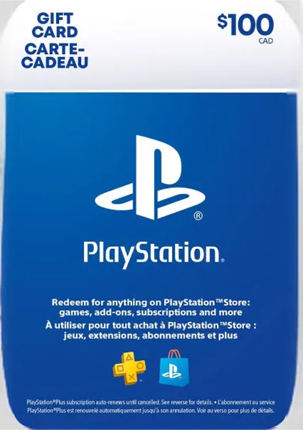 $100 PlayStation Plus Gift Card