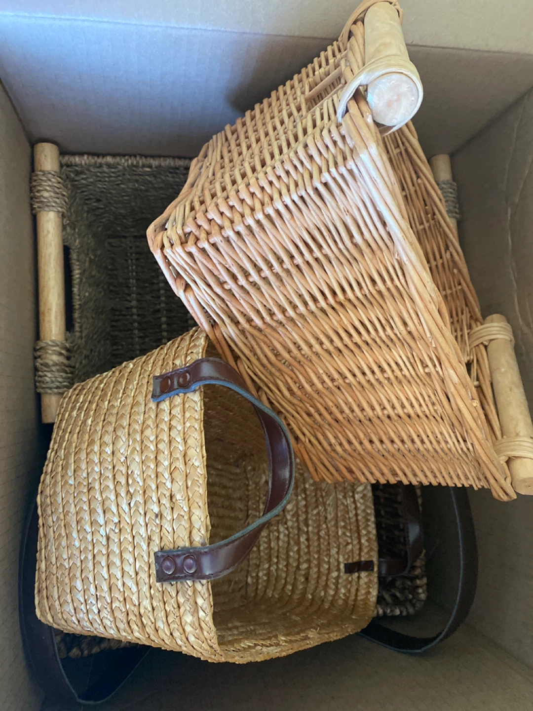 Set of 6 Woven Baskets with Handles - photo 3