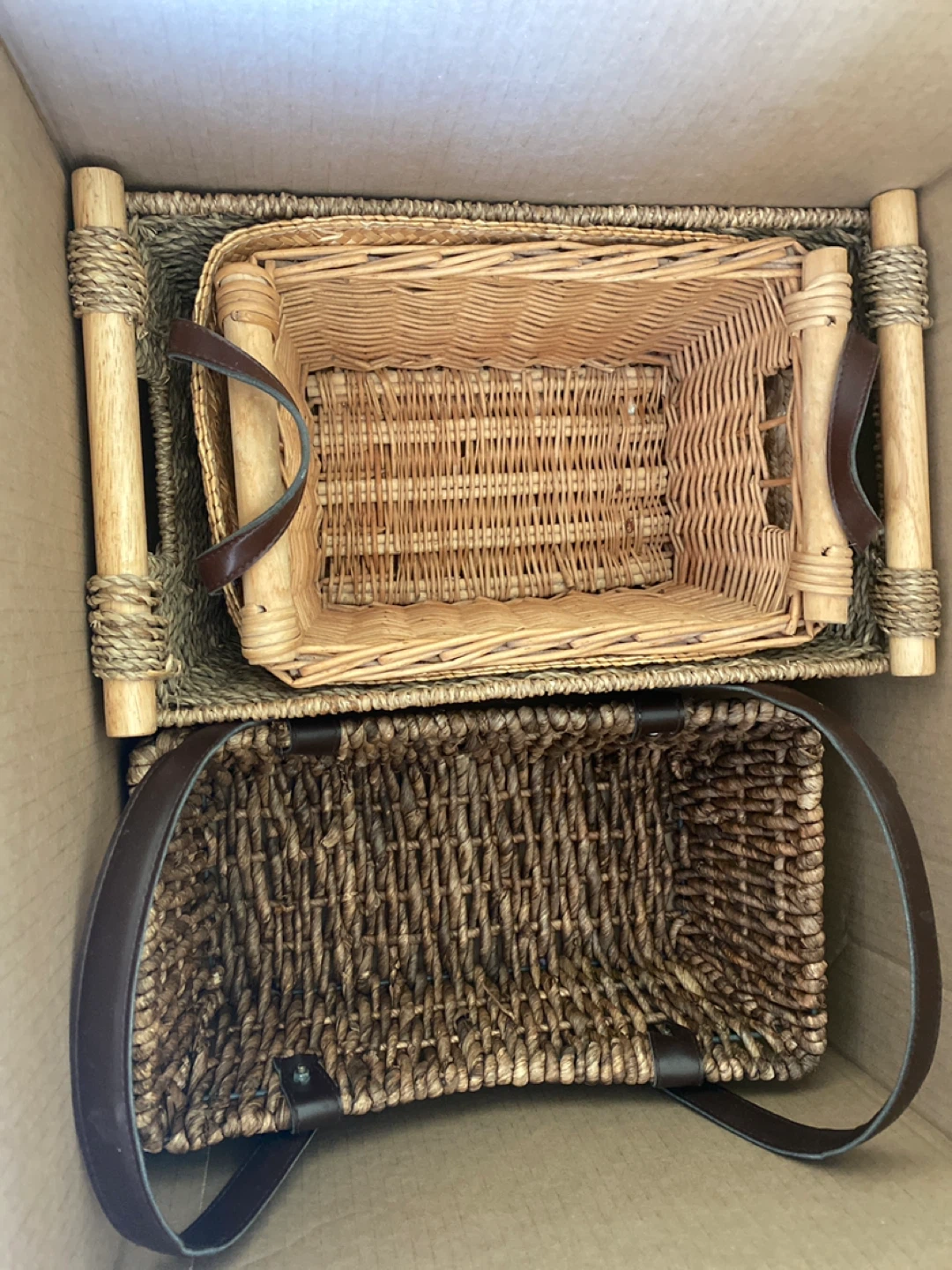 Set of 6 Woven Baskets with Handles - photo 2