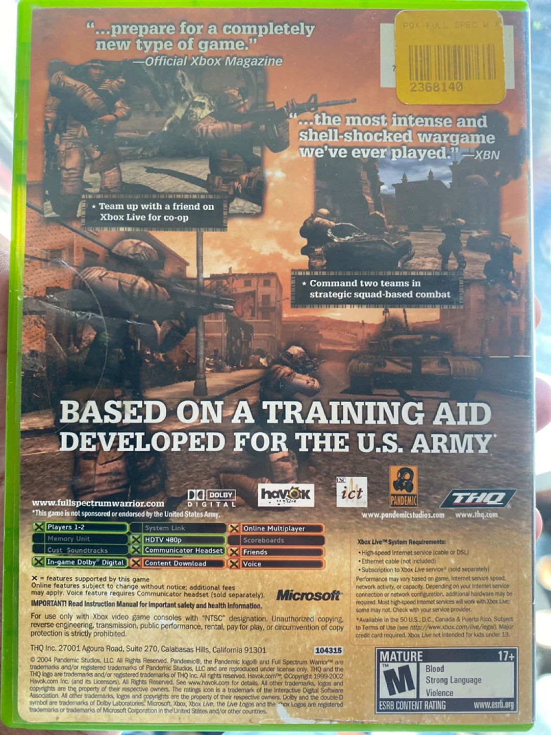 Full Spectrum Warrior ⚽️ Xbox Game - photo 2