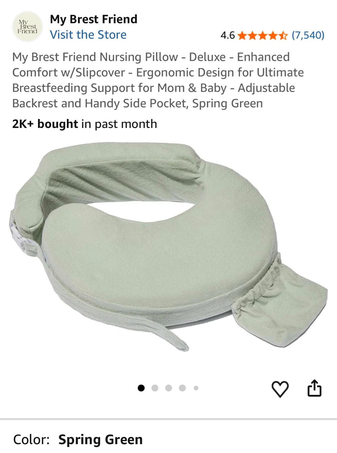 My Brest Friend Nursing Pillow - Spring Green - photo 4