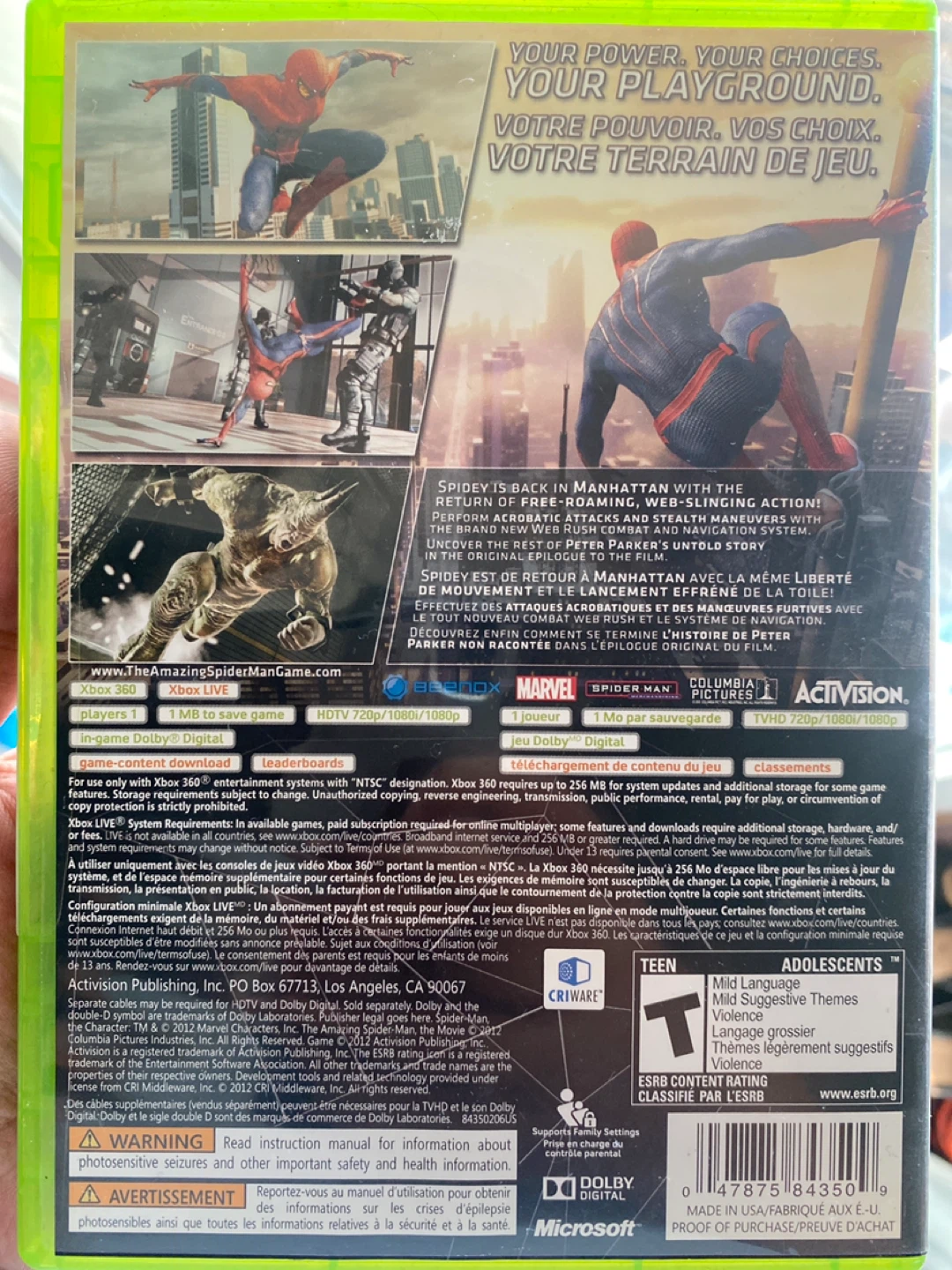 The Amazing Spider-Man ⚽️ Xbox 360 Game - photo 2