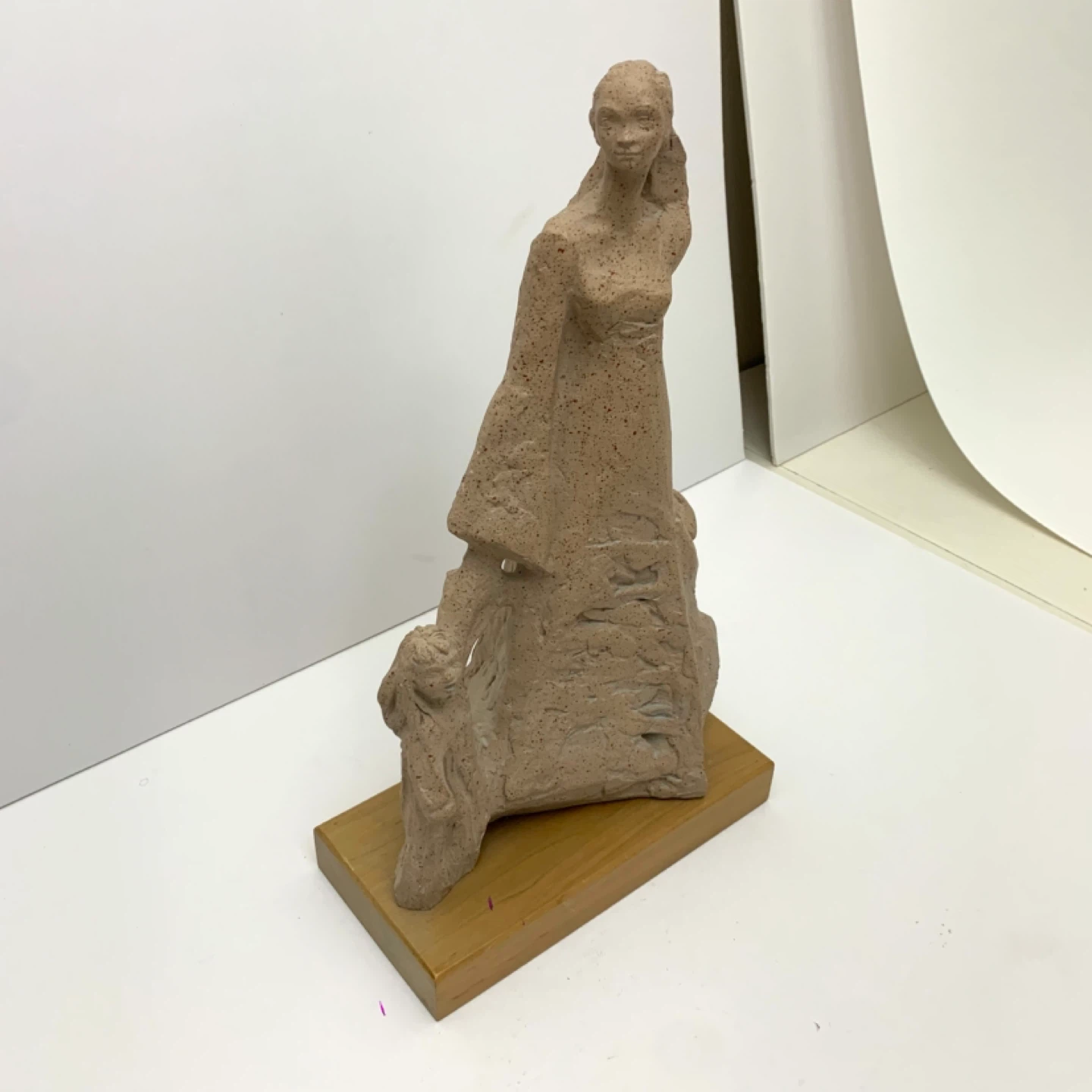 Mother Child Sculpture Clay Art Figurine Home Decor Statue - photo 2