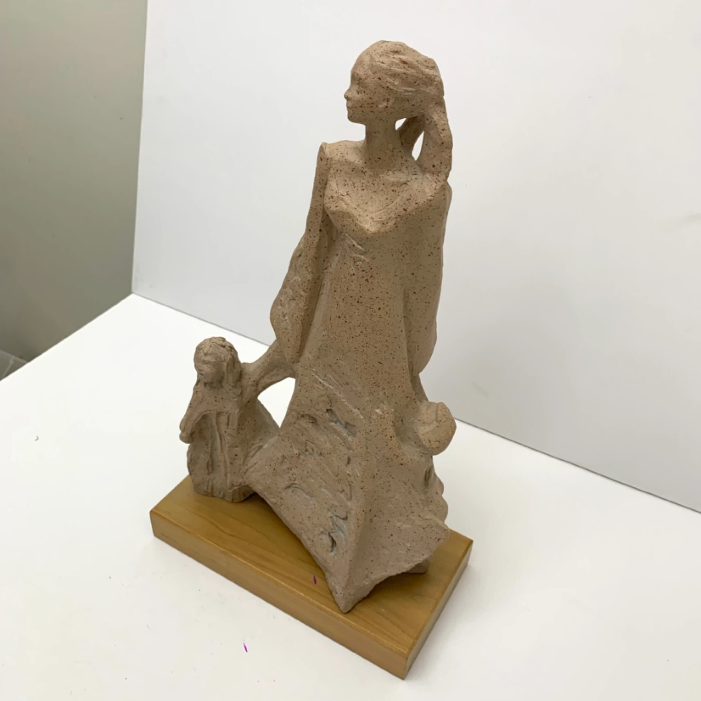 Mother Child Sculpture Clay Art Figurine Home Decor Statue - photo 3