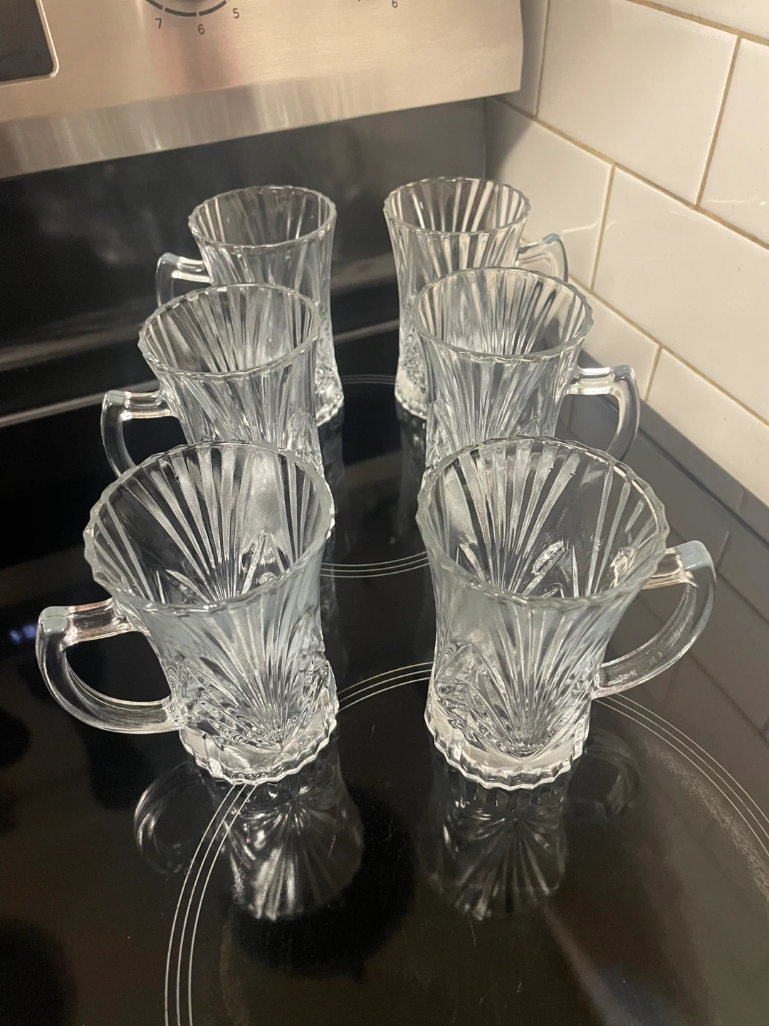 Set of 6 Clear Glass Tea Cups - photo 2