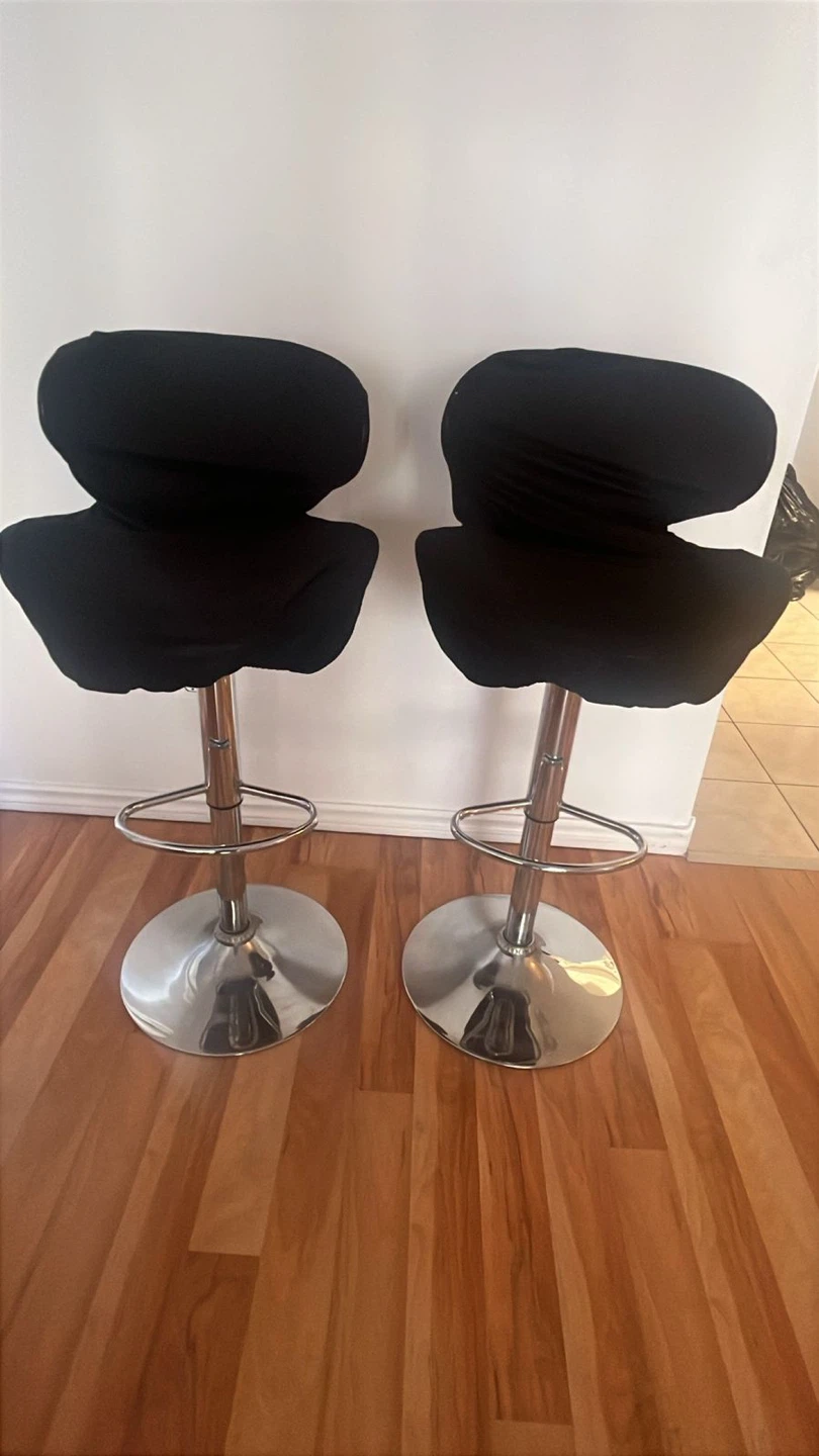 2 Black Adjustable Bar Stools