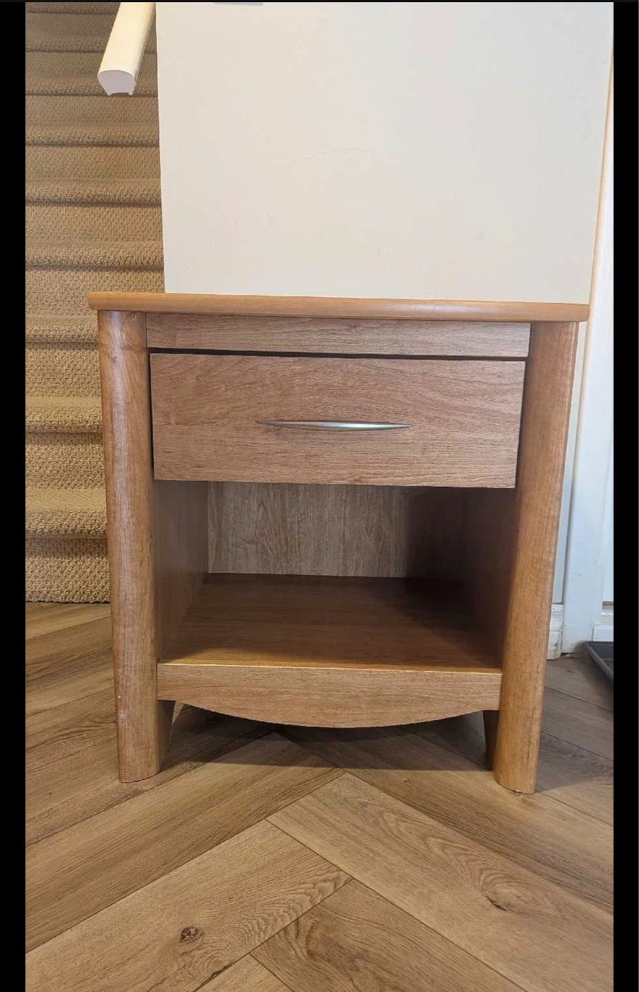 Wooden Nightstand with Drawer - photo 2