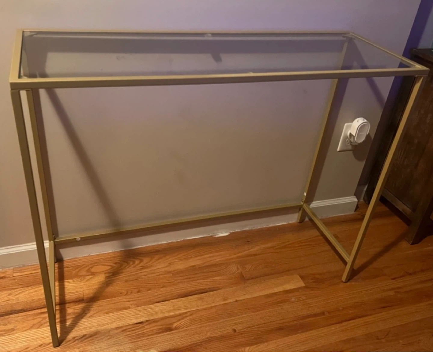 2 Gold Frame Glass Console Table - photo 5