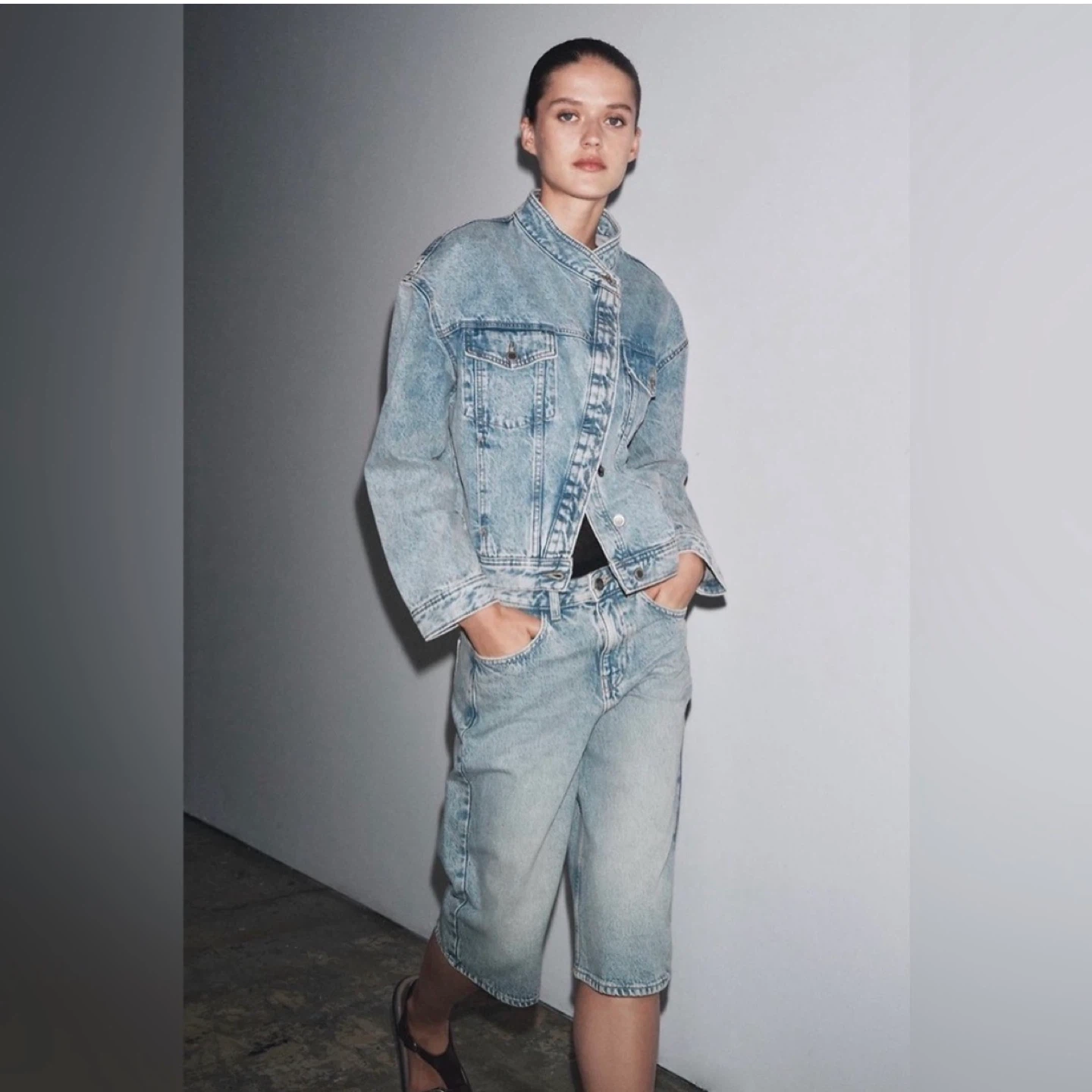 Zara Cross Over Denim Jacket ⚽