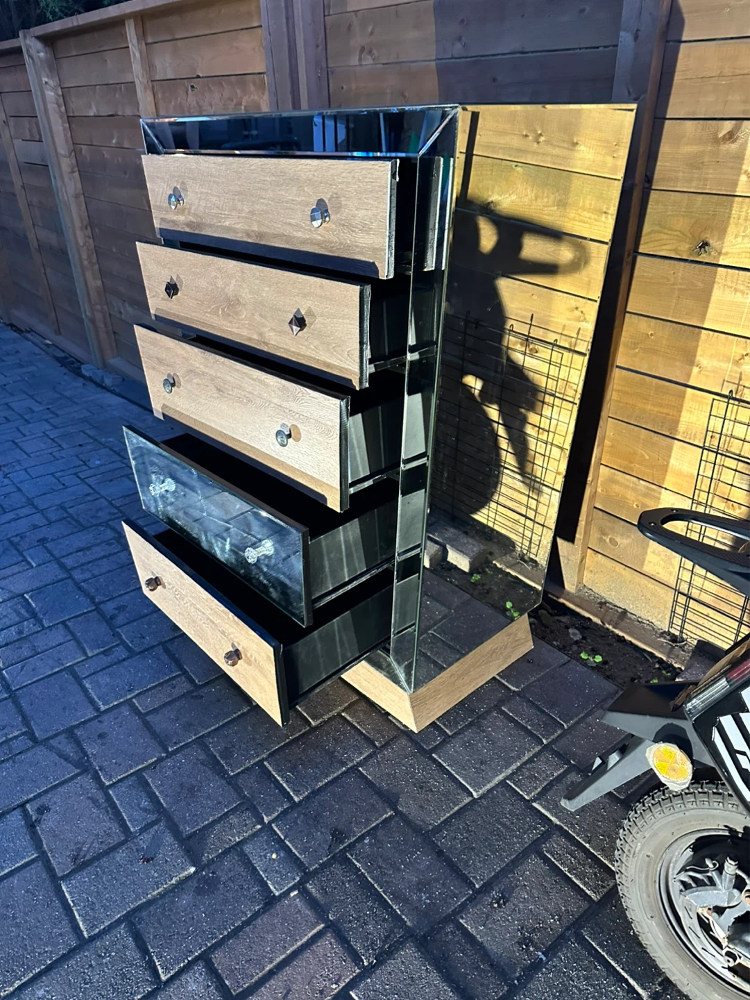 Mirrored 5‑Drawer Dresser with Unique Trapezoid Design - photo 3