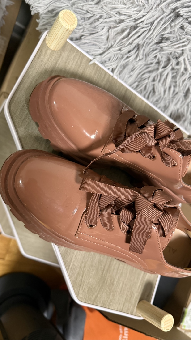 ALDO Brown Patent Lace-Up Oxford Shoes - photo 4