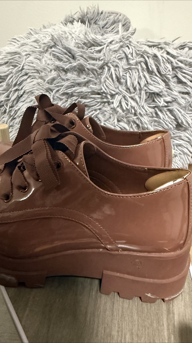 ALDO Brown Patent Lace-Up Oxford Shoes - photo 2