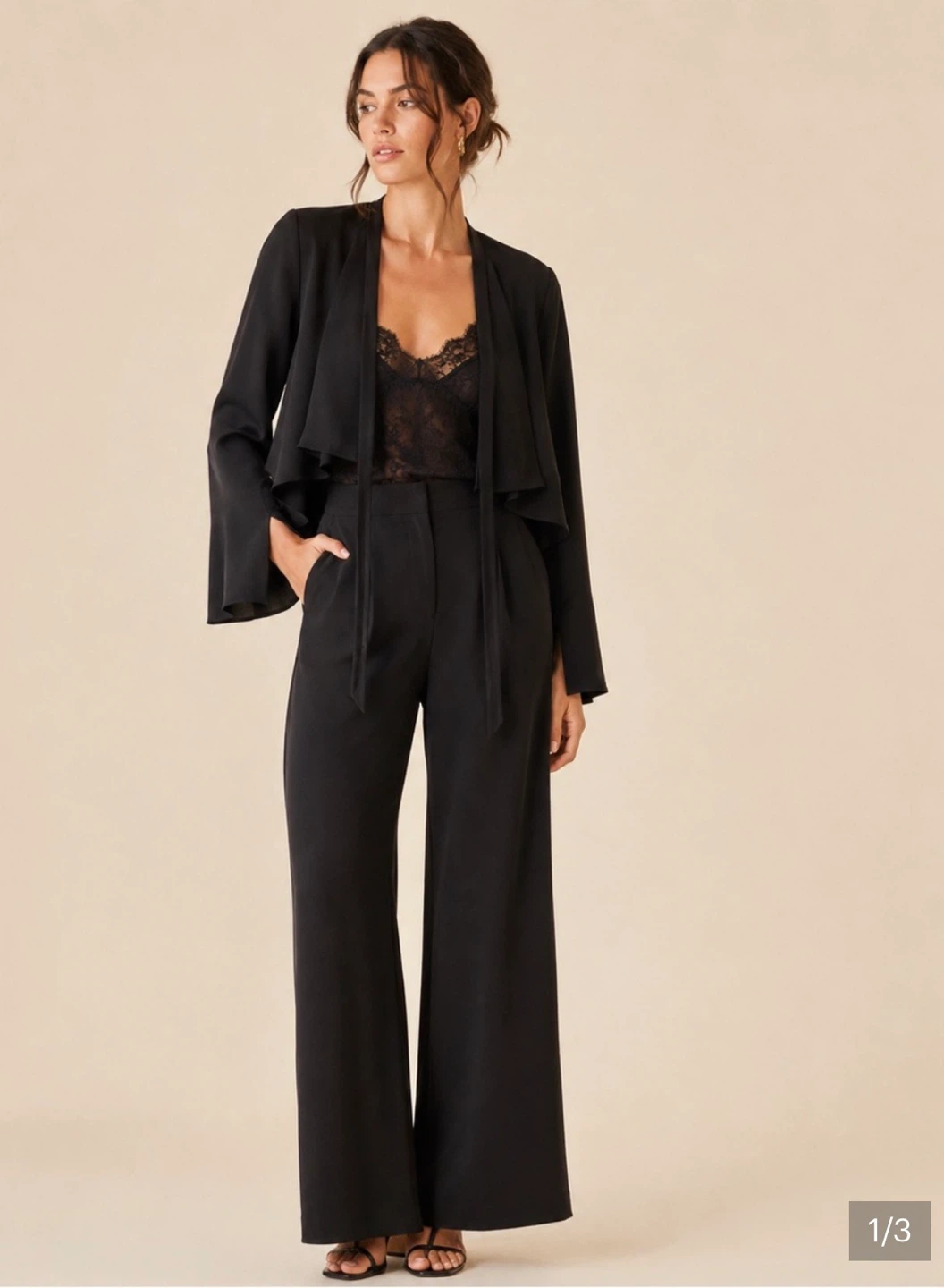 Zara Cropped Front Ties Open Jacket ⚽