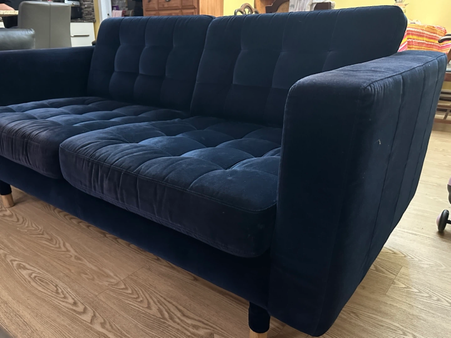IKEA MORABO Dark Blue Velvet Loveseat Sofa (CAN DELIVER) - photo 3