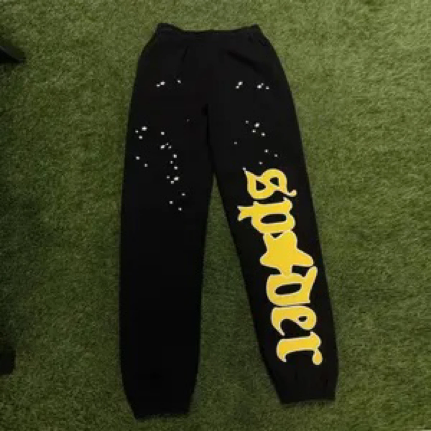 Spider Sweatpants Black with Star Graphic