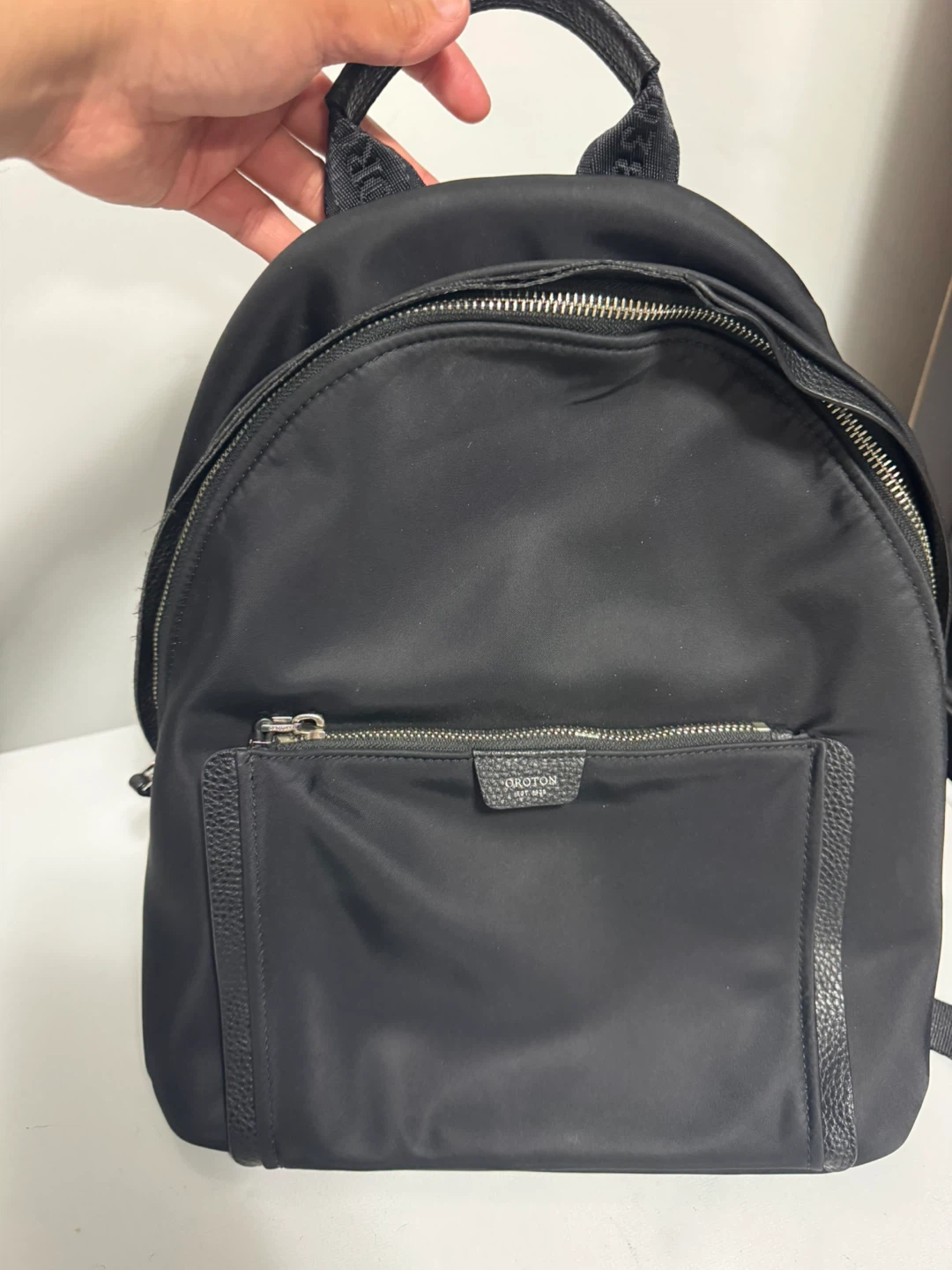 Oroton Black Nylon Backpack