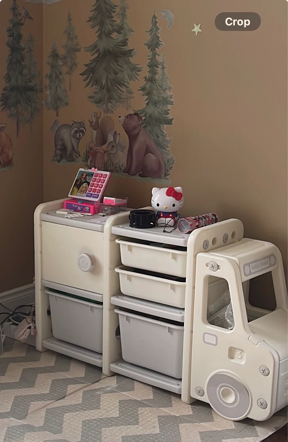 Kid's Toy Storage Organizer with Play Truck Front