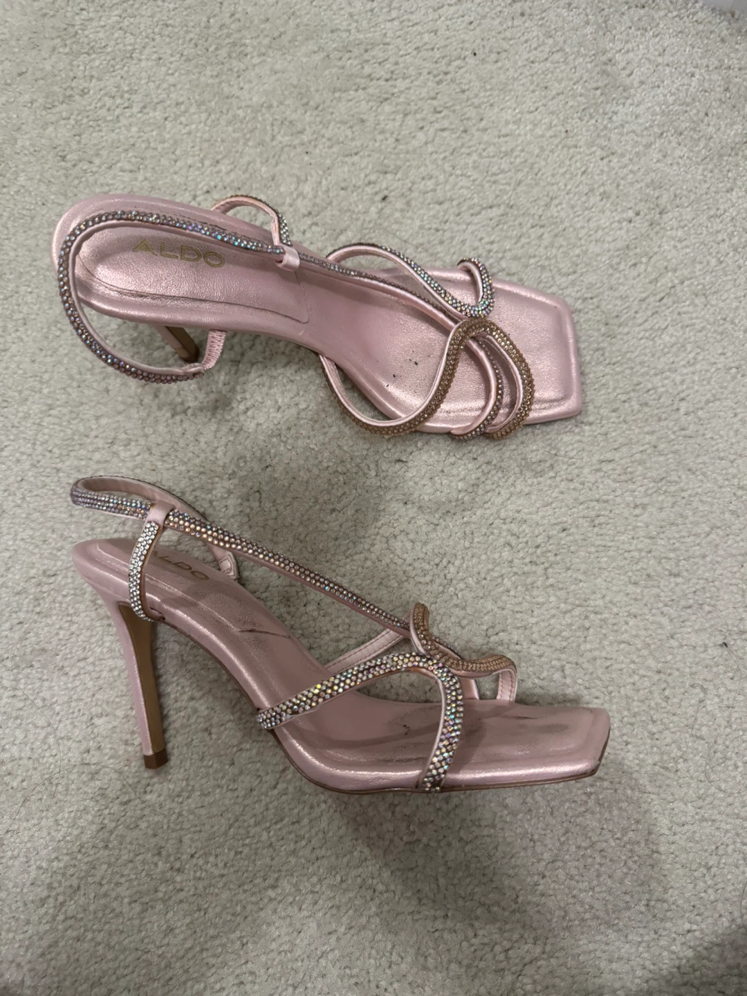 ALDO Women's Pink Sparkly Heeled Sandals