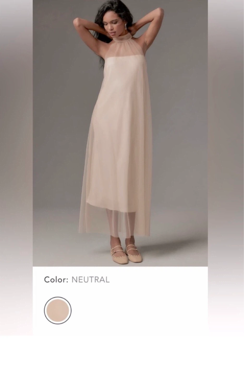 Anthropologie Tulle Halter Dress ⚽ - photo 3