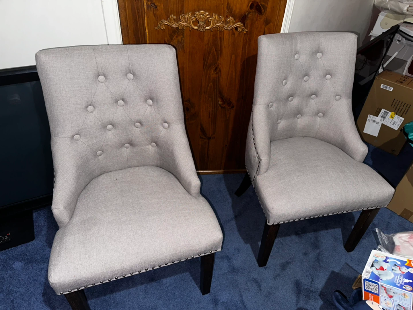 Light Gray Upholstered Dining Chair