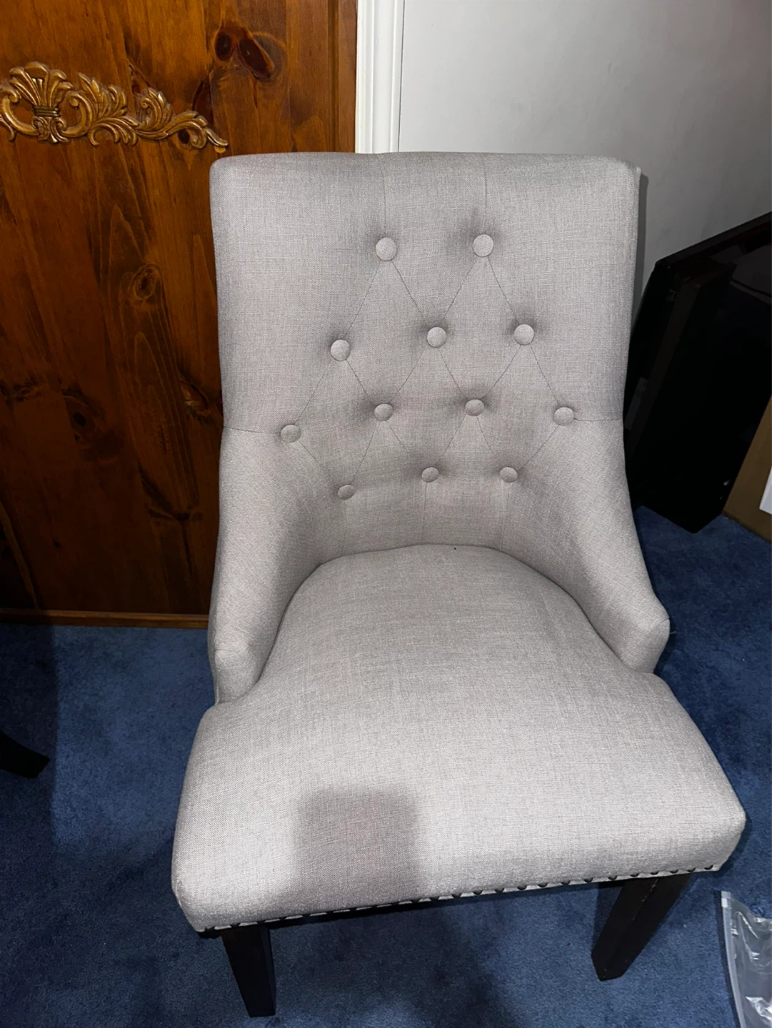 Light Gray Upholstered Dining Chair - photo 2