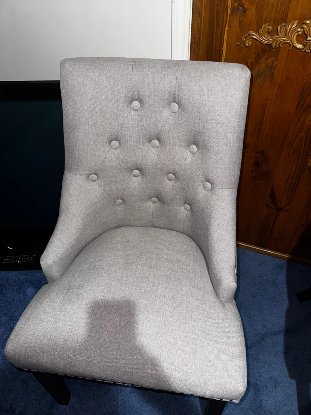 Light Gray Upholstered Dining Chair - photo 3