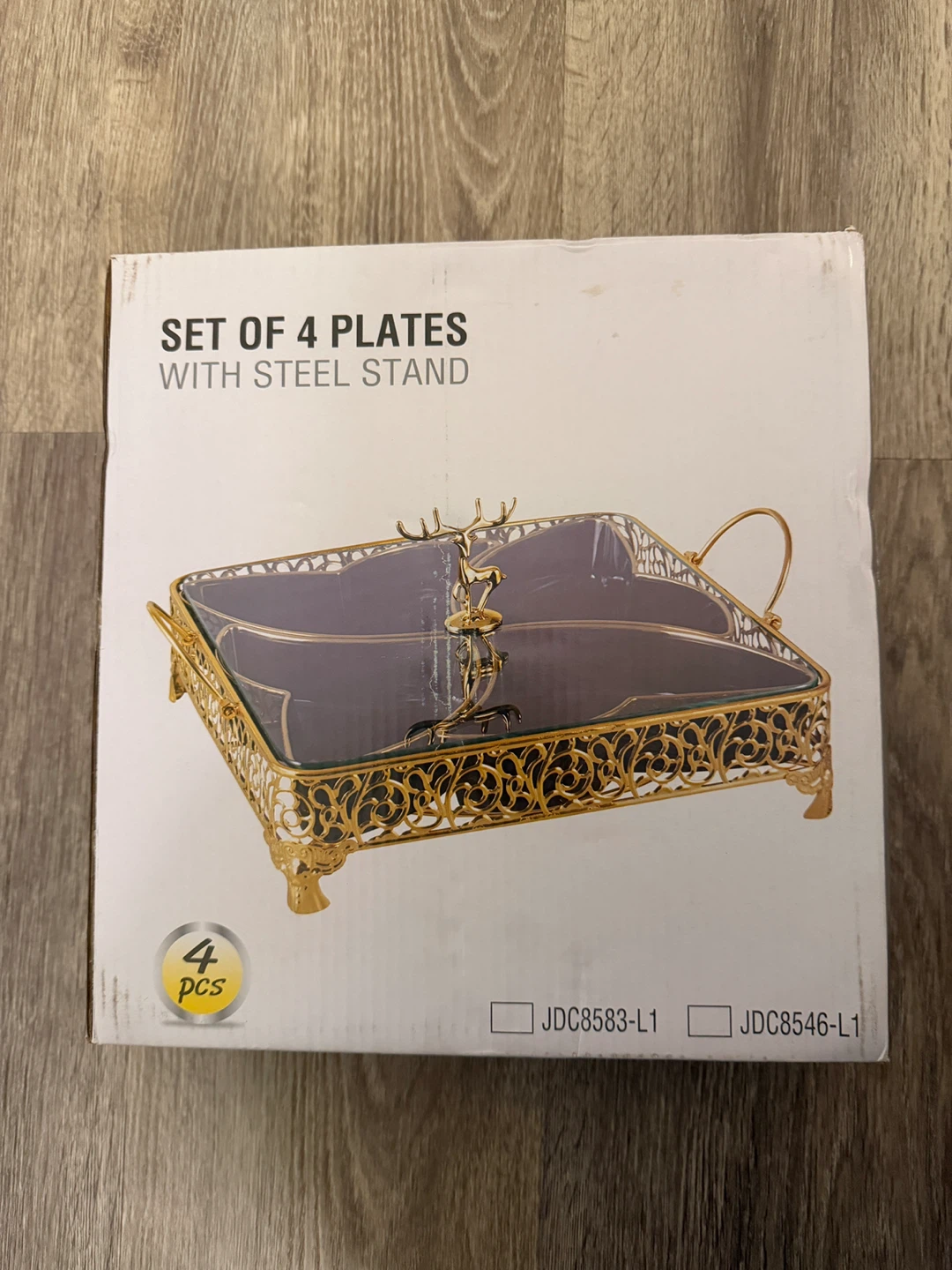 Set of 4 Serving Plates with Steel Stand - photo 3