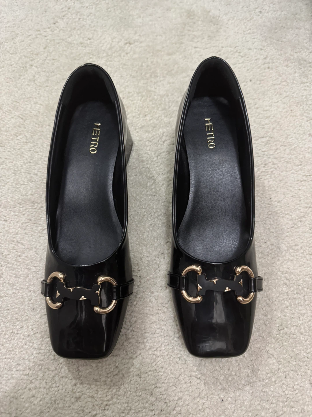Black METRO Heels with Gold Buckle - photo 2