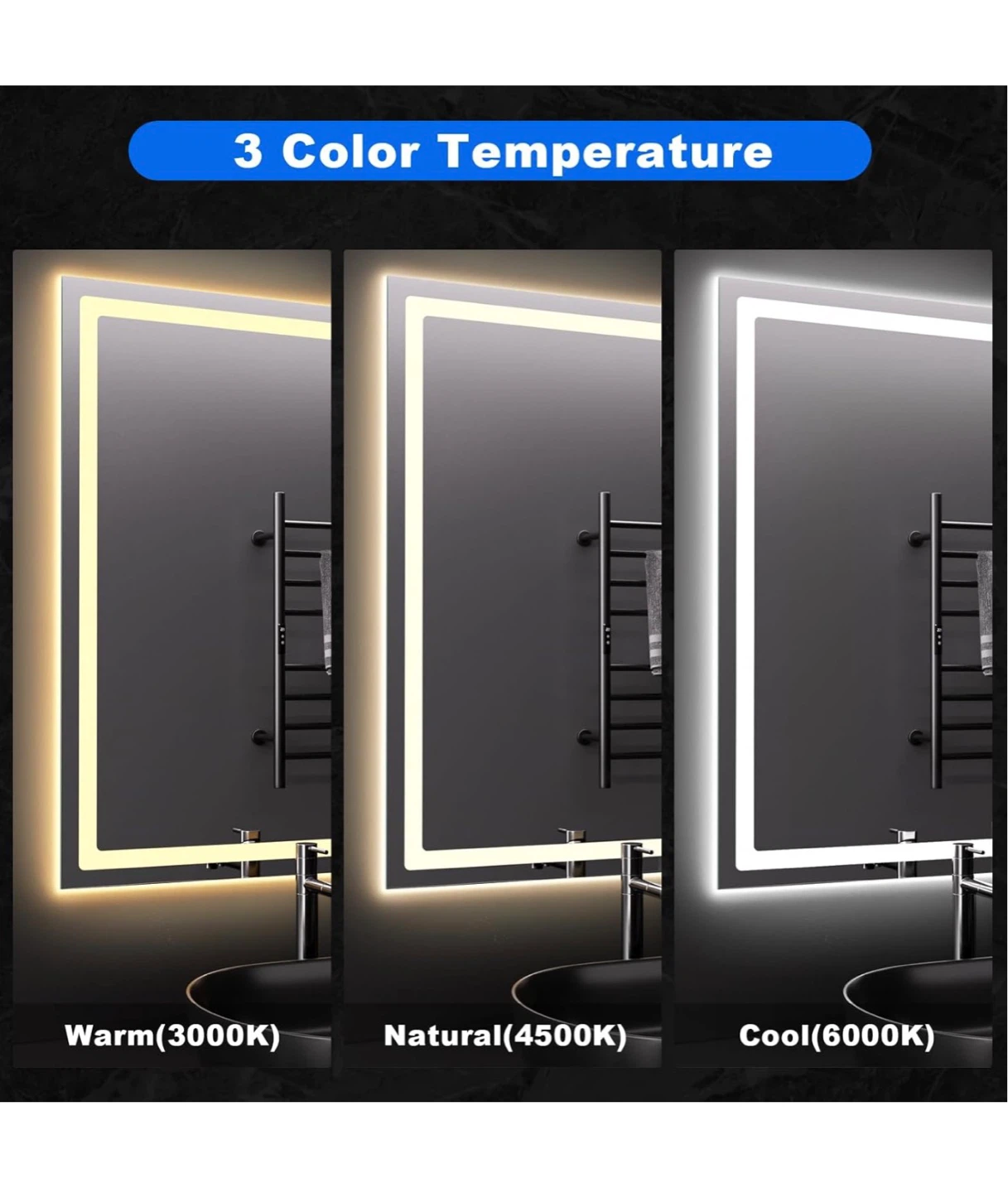 QAOYEDE 35"x25" LED Bathroom Mirror Brand New - photo 5