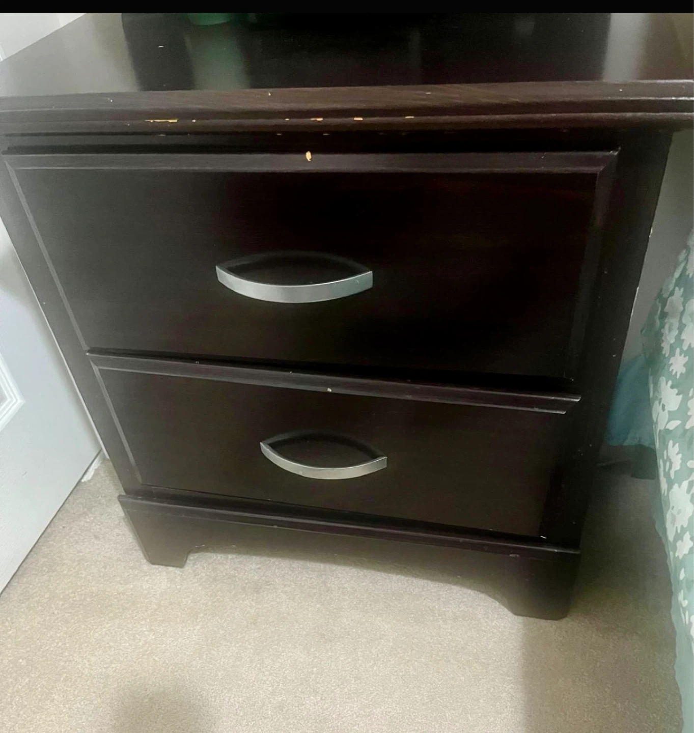 Dark Wood Bedroom Set - Headboard, Dresser & Nightstand - photo 3