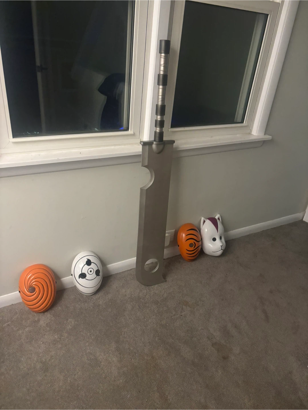 Naruto Obito Tobi Mask Set with anbu and zabuzas sword