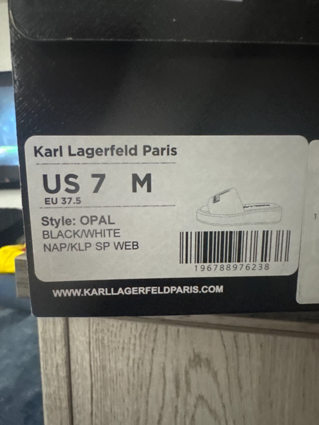 Karl Lagerfeld Paris Opal Slides Black/White US 7 M - photo 5