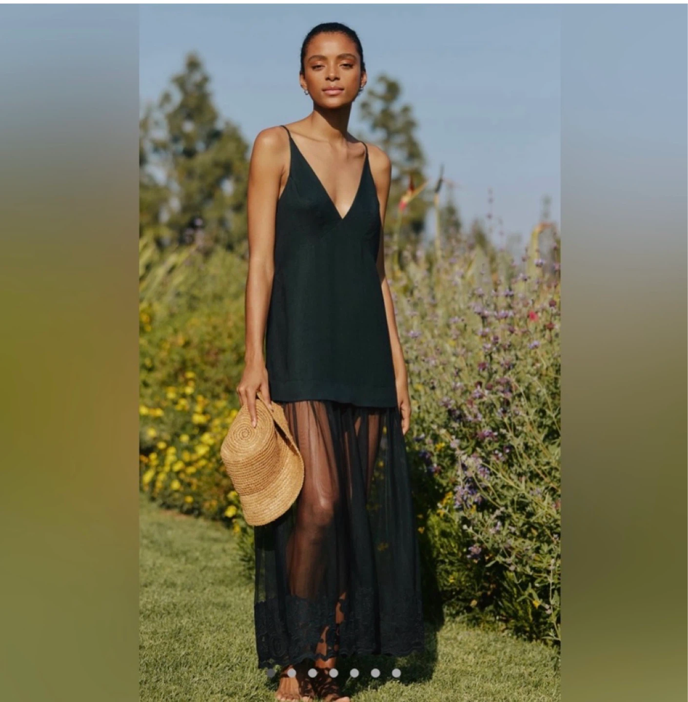 Anthropologie Black Linen Blend Dress ⚽