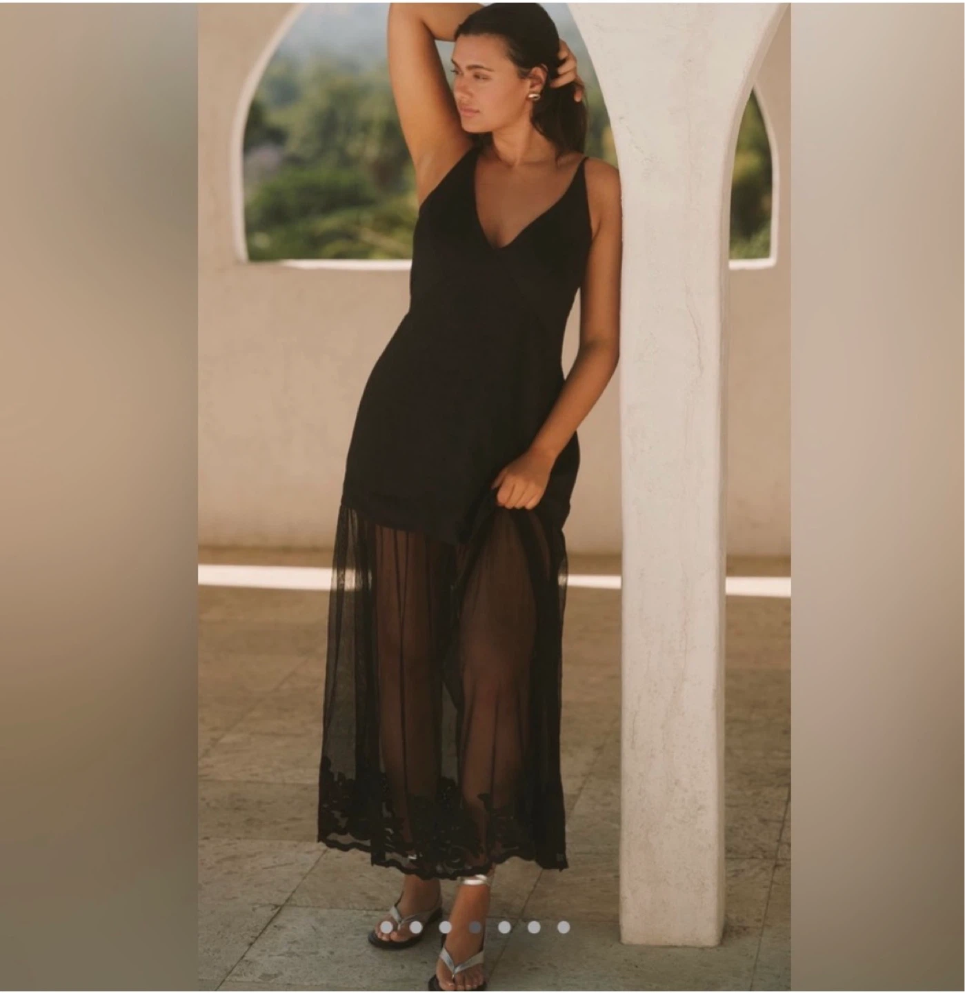 Anthropologie Black Linen Blend Dress ⚽ - photo 2
