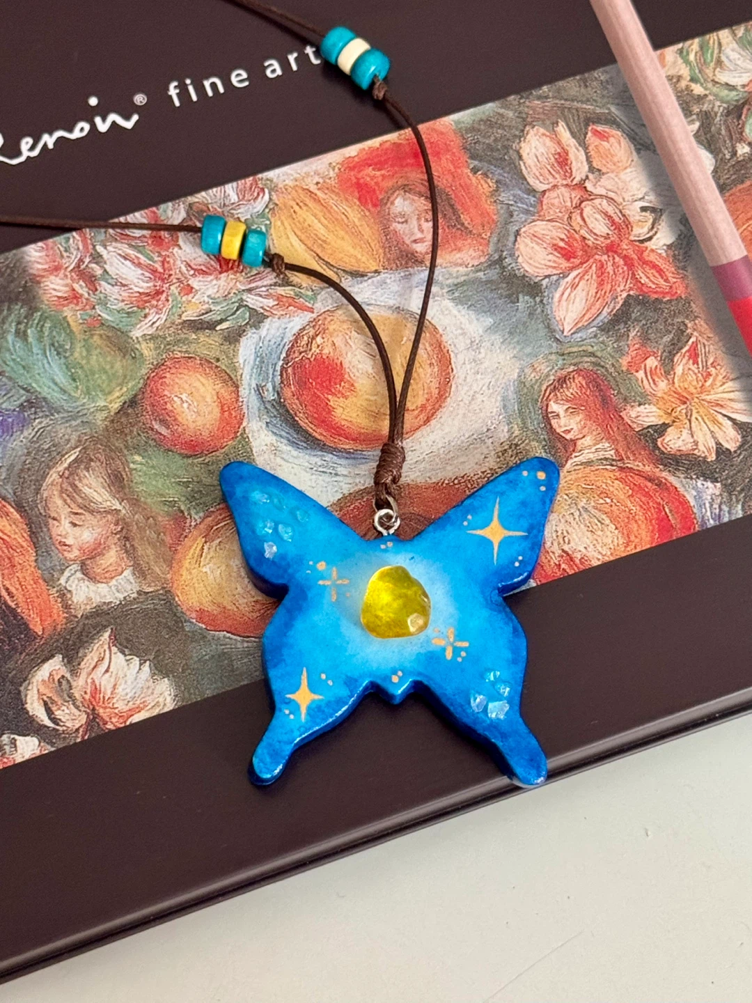 100% handmade clay necklace