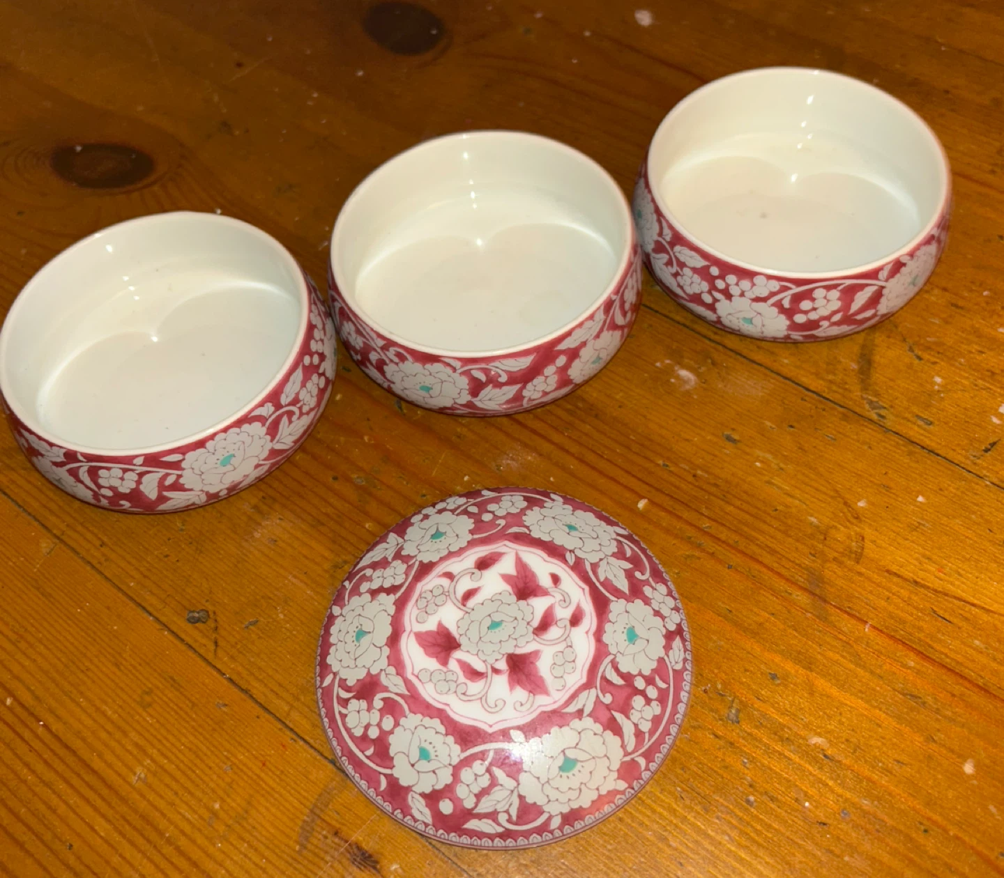Japanese Small 3-Compartment Porcelain Stacking Trinket Box ⚽️ - photo 3