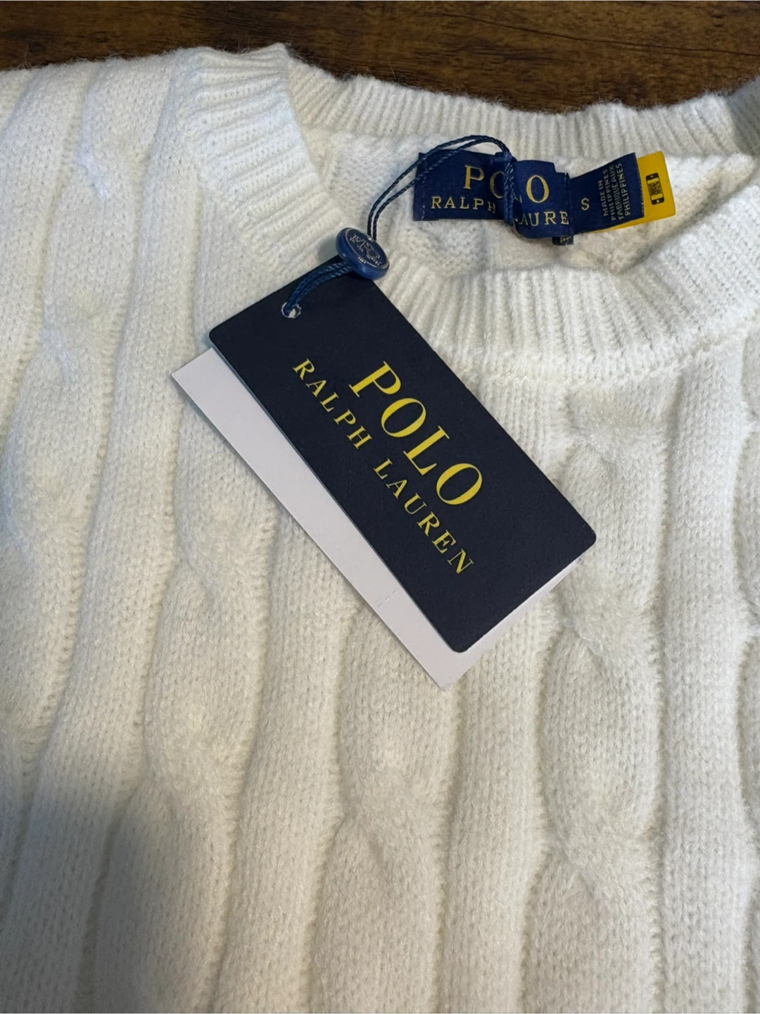 Polo Ralph Lauren White Cable Knit Sweater Size S - photo 2