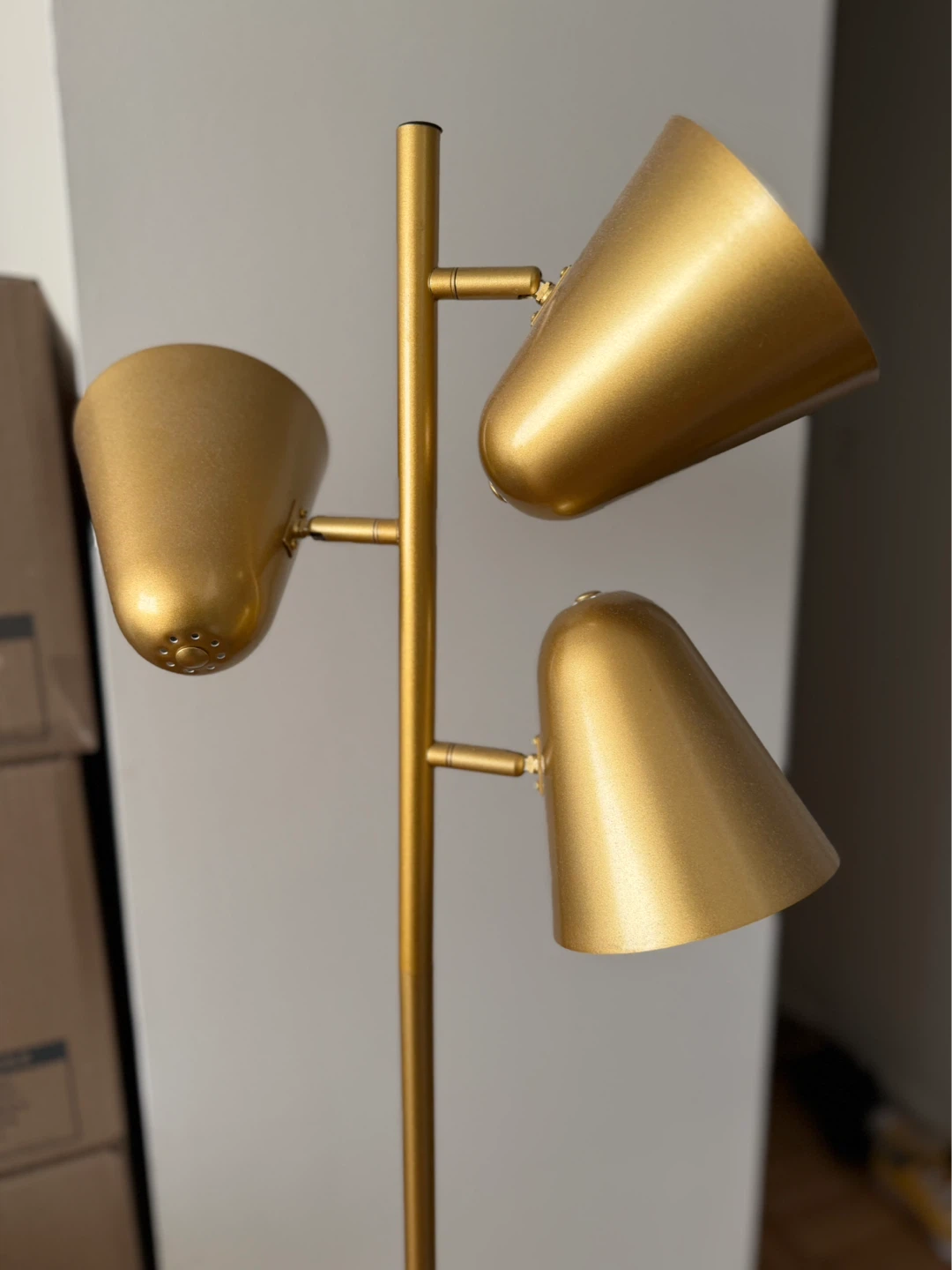 MOVING SALE - Gold Floor Lamp with 3 Heads