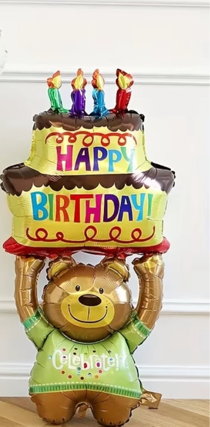 Happy Birthday Bear Cake Balloon