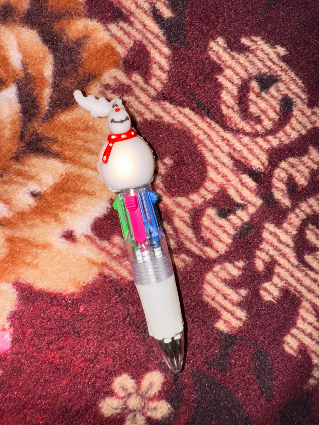 Christmas Snowman Multi-Colour Pen with Light