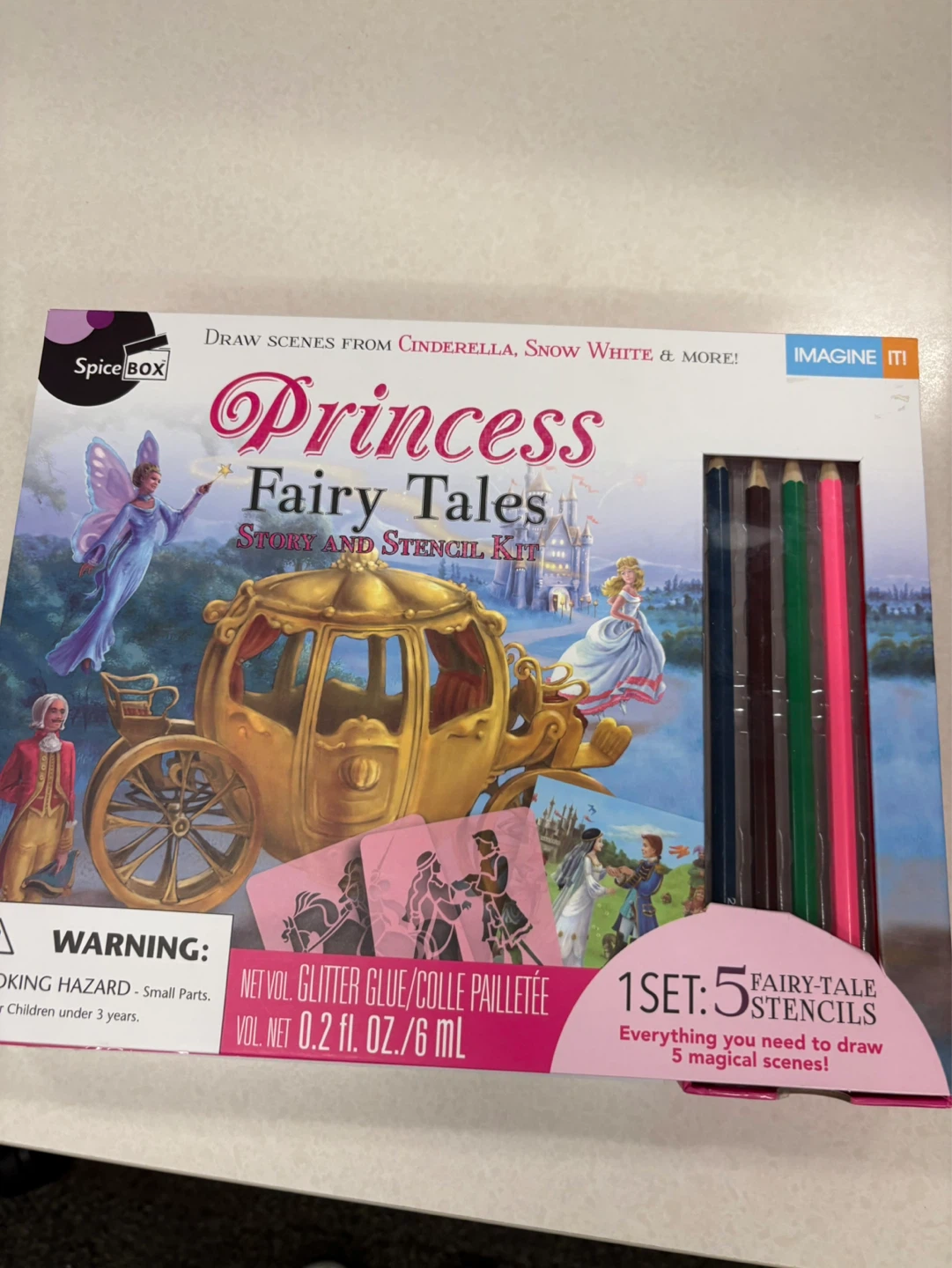 2 kits - Princess Fairy Tales Story/Stencils Kit and Spirals Kit